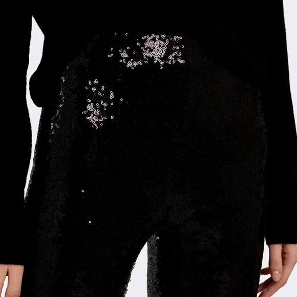 NWT WAYF black all over mini sequin high rise leggings - Picture 5 of 10